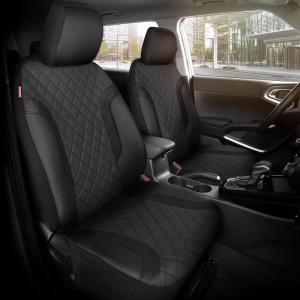 image:imageMotor Trend Hex Leatherette Seat Covers  Universal Fit Front Seat Protector for Cars Trucks SUVs  Premium Interior Protection Easy to Install Automotive Upgrade Black amp Red Car Seat CoverBlack