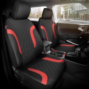 image:imageMotor Trend Hex Leatherette Seat Covers  Universal Fit Front Seat Protector for Cars Trucks SUVs  Premium Interior Protection Easy to Install Automotive Upgrade Black amp Red Car Seat CoverBlack  Red