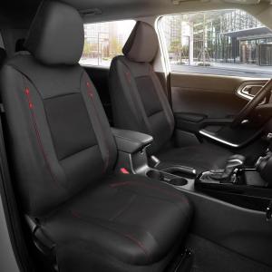image:imageMotor Trend Hex Leatherette Seat Covers  Universal Fit Front Seat Protector for Cars Trucks SUVs  Premium Interior Protection Easy to Install Automotive Upgrade Black amp Red Car Seat CoverBlack  Red Full Coverage