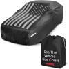 image:imageMotor Trend Black USA Flag Waterproof Car Cover  All Weather Outdoor Protection UV Resistant Windproof Scratchproof  SemiUniversal Fit Sedan Full Car Cover for Sun Rain Snow 171 190 LengthBlack Flag Up to 190