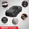image:imageMotor Trend Black USA Flag Waterproof Car Cover  All Weather Outdoor Protection UV Resistant Windproof Scratchproof  SemiUniversal Fit Sedan Full Car Cover for Sun Rain Snow 171 190 LengthBlack Flag Up to 210