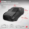image:imageMotor Trend Black USA Flag Waterproof Car Cover  All Weather Outdoor Protection UV Resistant Windproof Scratchproof  SemiUniversal Fit Sedan Full Car Cover for Sun Rain Snow 171 190 LengthBlack Flag Up to 210
