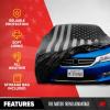 image:imageMotor Trend Black USA Flag Waterproof Car Cover  All Weather Outdoor Protection UV Resistant Windproof Scratchproof  SemiUniversal Fit Sedan Full Car Cover for Sun Rain Snow 171 190 LengthBlack Flag Up to 190